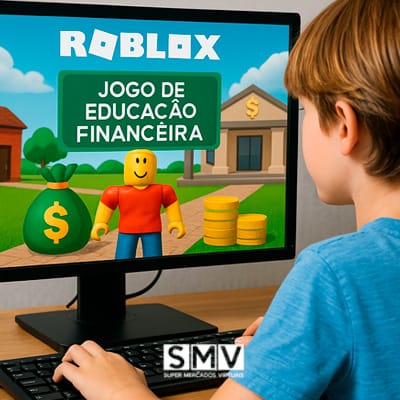 Jogo de educação financeira no Roblox